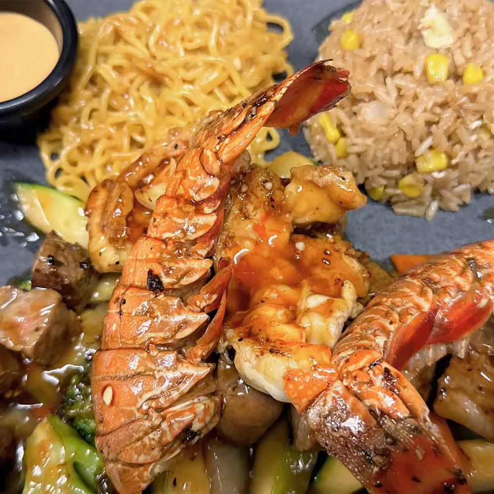 Hibachi lobster and ramen dishes from Kirin Ramen Sushi and Asian Cuisine, a multi-style Asian restaurant in Yukon.